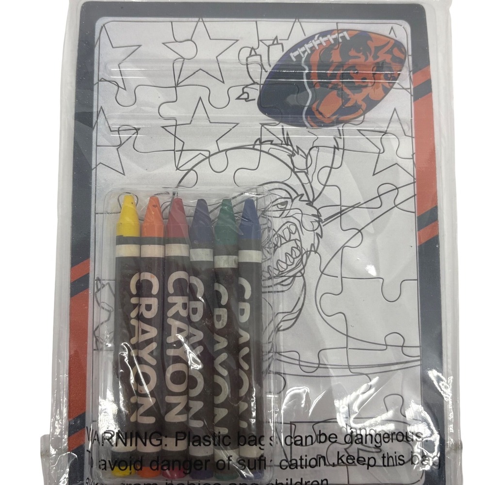 Chicago Bears NFL Color Your Own Puzzle Set with 6 Crayons 12950-TEAM New